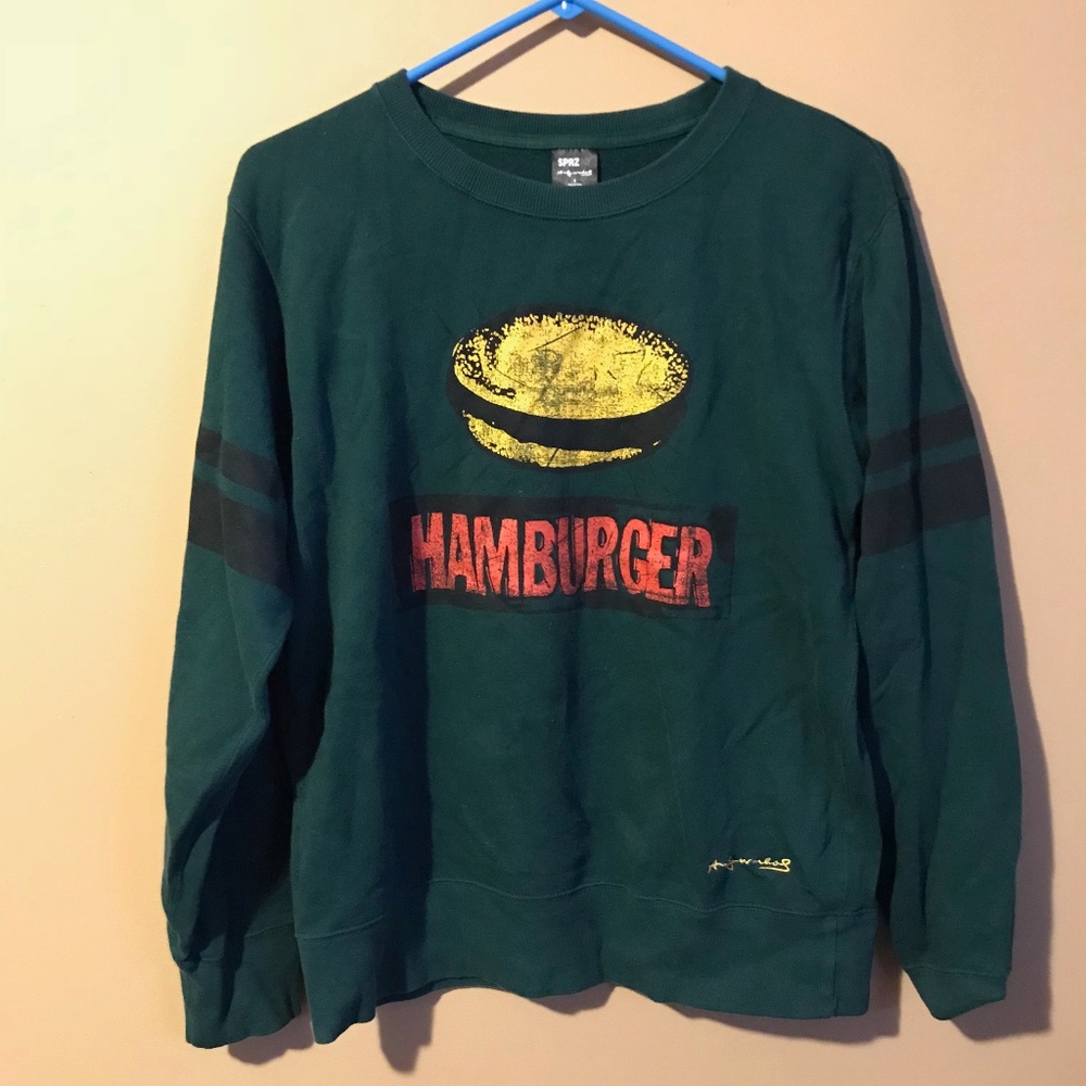 Graphic Print "Hamburger" Sweatshirt